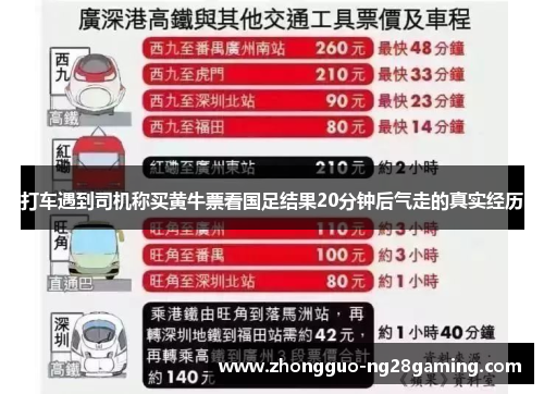 打车遇到司机称买黄牛票看国足结果20分钟后气走的真实经历 打车遇到司机称买黄牛票看国足结果20分钟后气走的真实经历